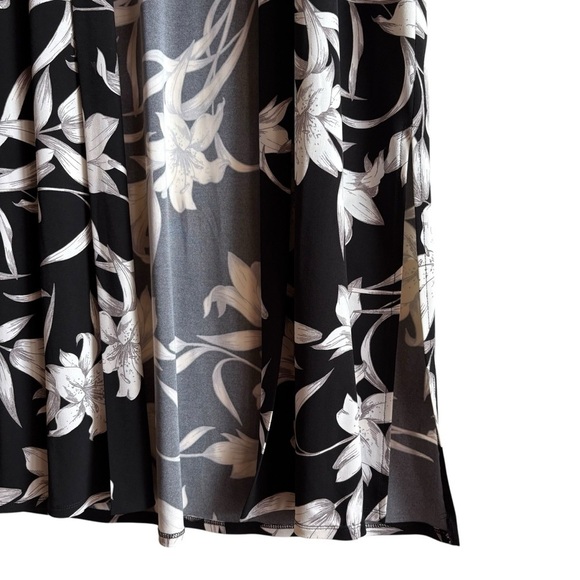 Joseph Ribkoff Black and White Floral LDS Cover Up Size 10 Kimono Cardigan - Picture 5 of 10